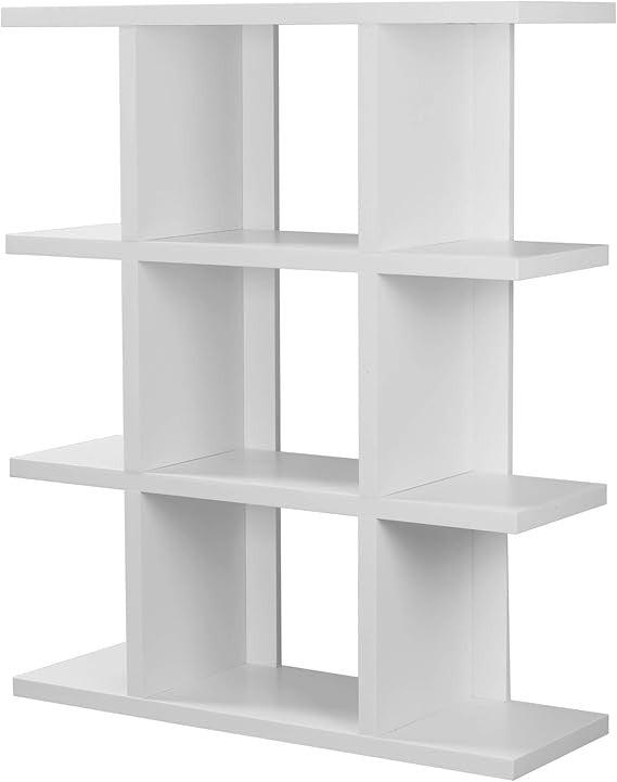 Modern 4-Tier Wooden Bookcase Display Shelf Unit Divider for Living Room