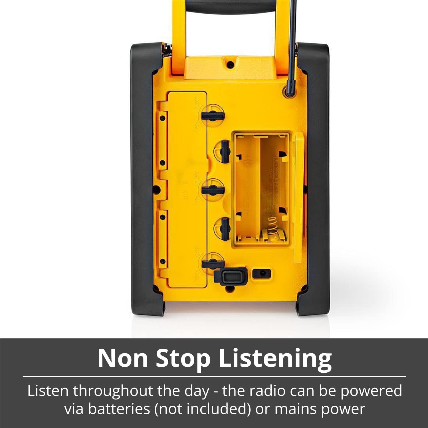 Heavy Duty Jobsite FM Radio Bluetooth AUX IPX5 Water Resistant
