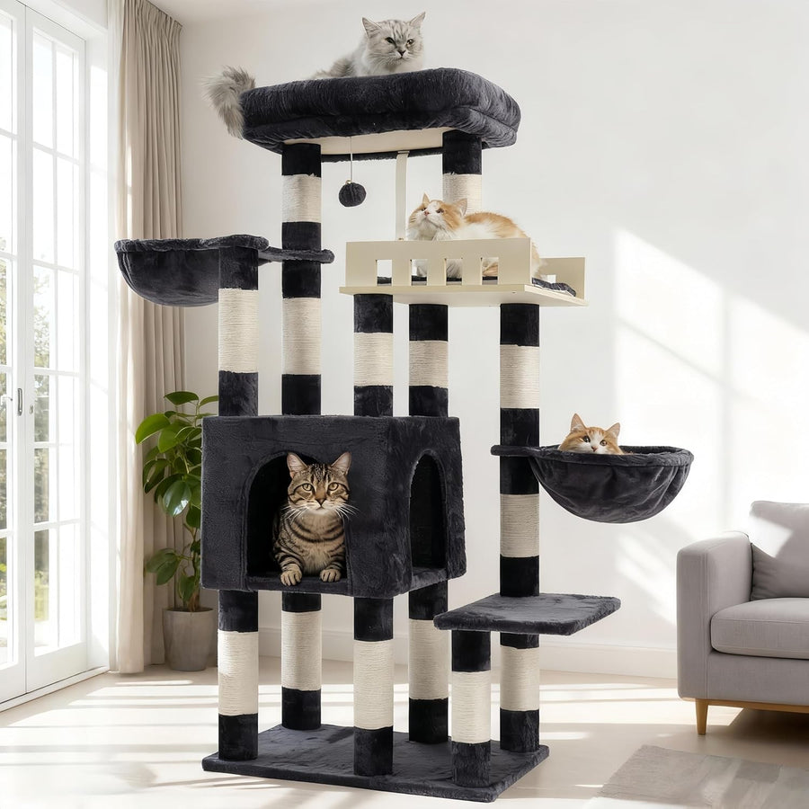 Heavy Duty Cat Tree Tower Large Cats Condo Hammock Scratching Posts