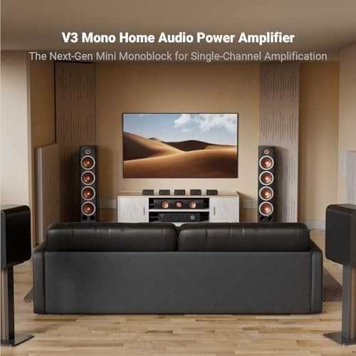 V3 Mono Hi-Res Power Amplifier 240W Class-D RCA XLR Home HiFi AVR