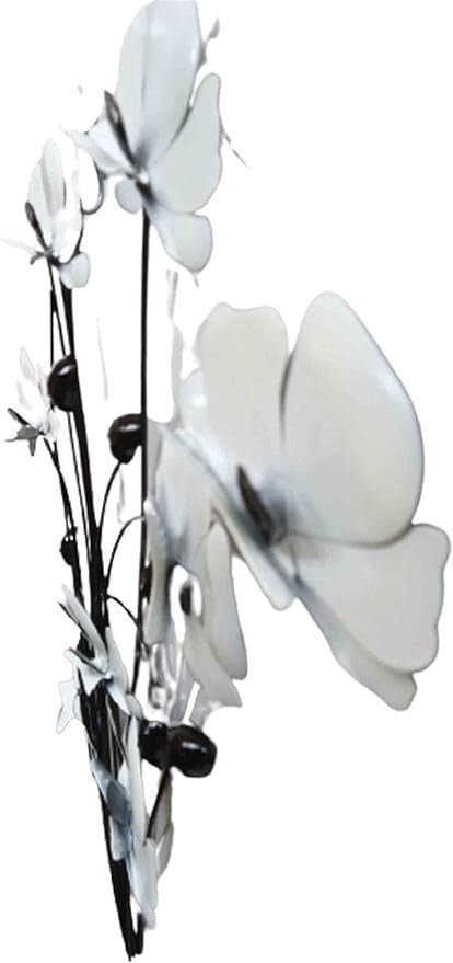 White Poppy Metal Wall Art Flower Garden Home Wall Sculpture