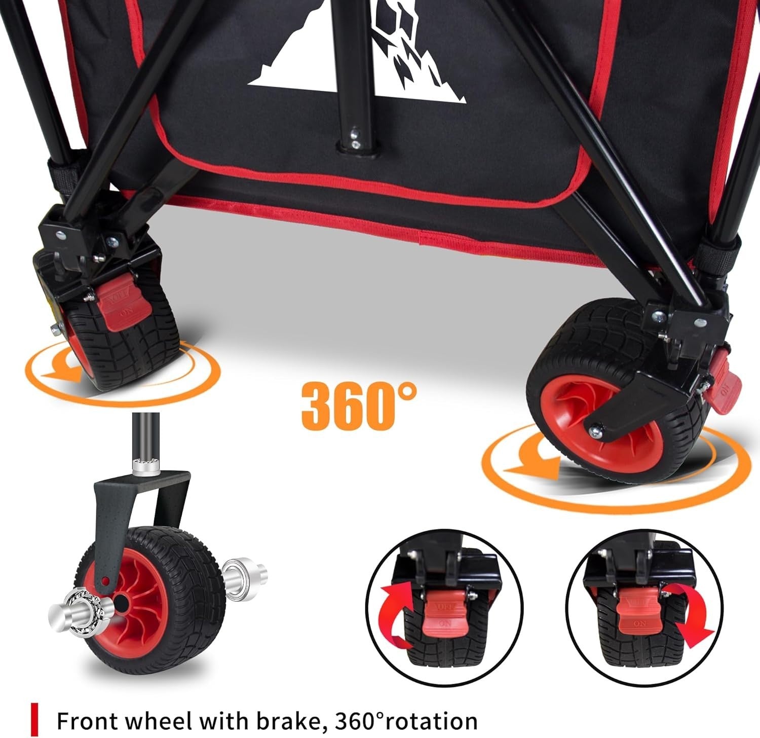 XL Collapsible Wagon 445L Heavy Duty Cart w/ Canopy Brakes All-Terrain Wheels