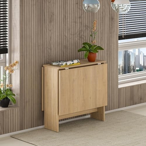 Oak Foldable Dining Table 130x76cm Compact & Multifunctional Kitchen Table