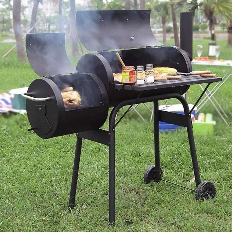 Alabama Alf’s Charcoal BBQ Smoker Grill – Barrel Style Trolley BBQ Outdoor