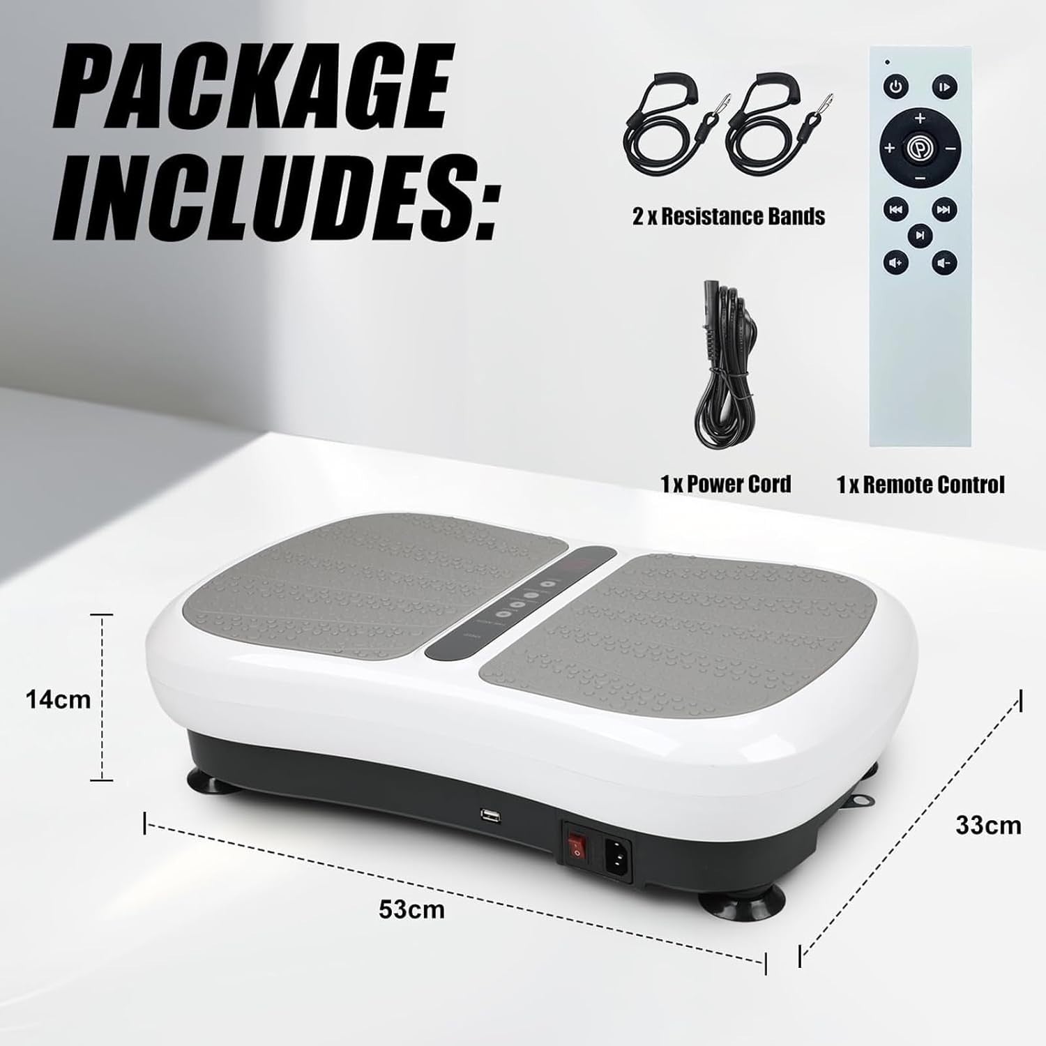 Portable Vibration Plate Exercise Machine Bluetooth Bands Whole Body Trainer