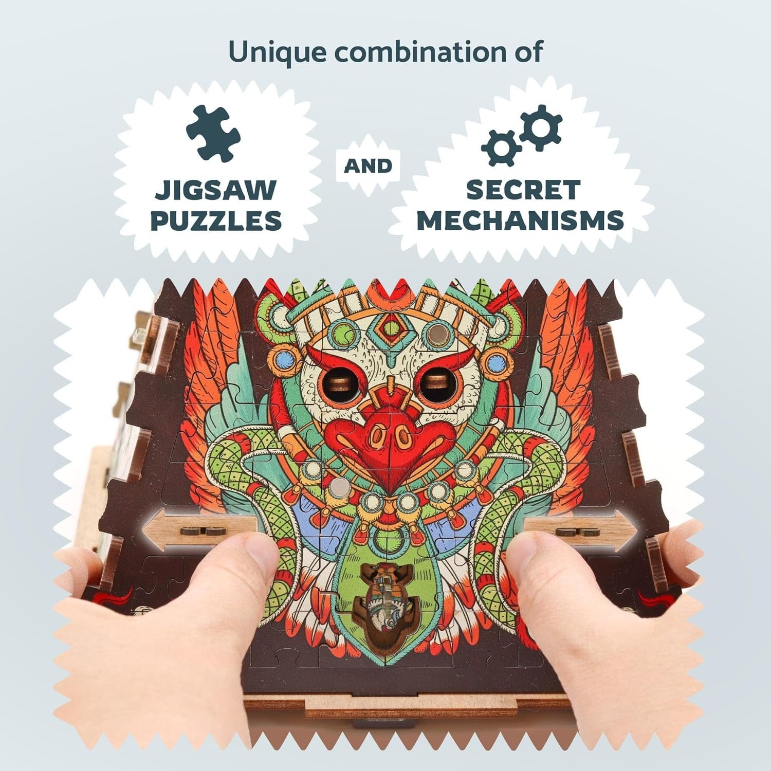 3D Wooden Puzzle Box Escape Room Game - Brain Teaser Gift for Adults & Teens