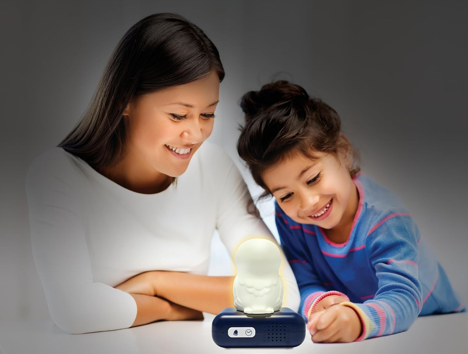 Kids Night Light Alarm Clock Owl Figure LED Backlit LCD Snooze Melodies