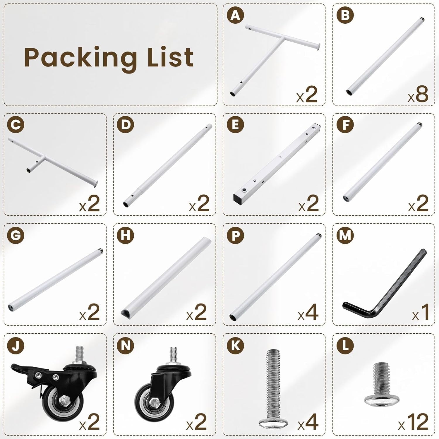 Heavy Duty Double Rail Clothes Rack with Wheels & Shelf – White