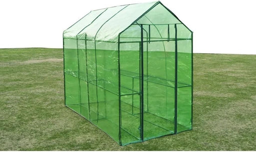 Large Walk-In Greenhouse XL Steel Frame Aluminium Base Sliding Door Weatherproof