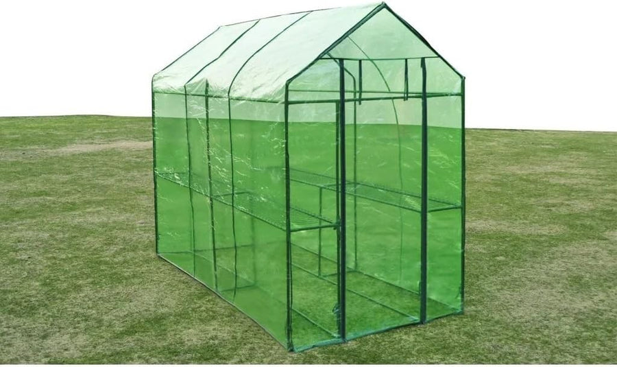 Large Walk-In Greenhouse XL Steel Frame Aluminium Base Sliding Door Weatherproof