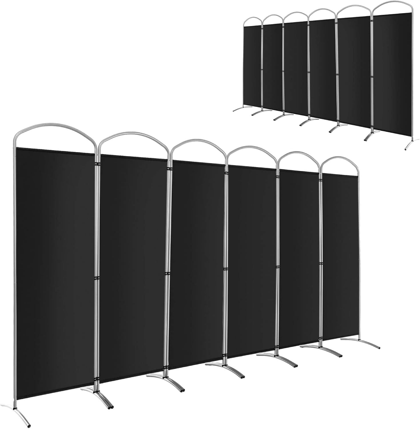 6 Panel Black Folding Room Divider Freestanding Privacy Screen Partition 331x188