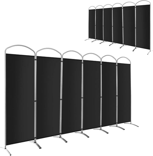 6 Panel Black Folding Room Divider Freestanding Privacy Screen Partition 331x188