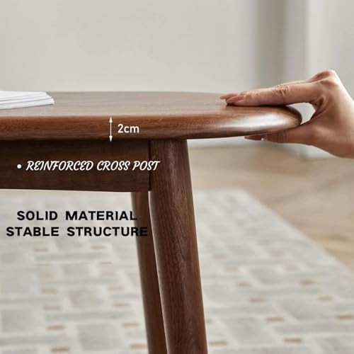 Solid Oak Wood Dining Bench Walnut Half-Round Entryway Bedroom Seat 47in