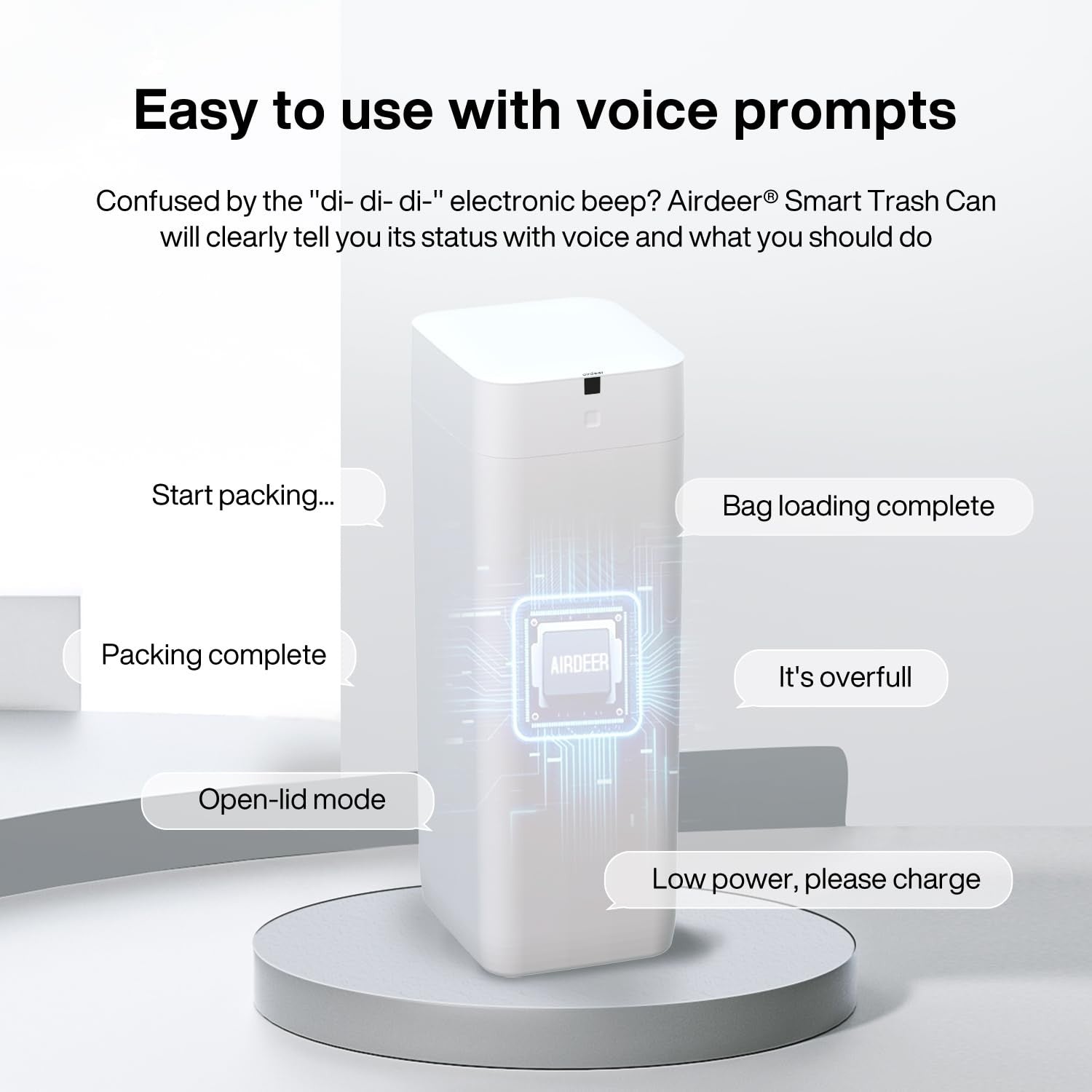 4-Gallon Touchless Smart Trash Can – Automatic Self-Sealing Bin