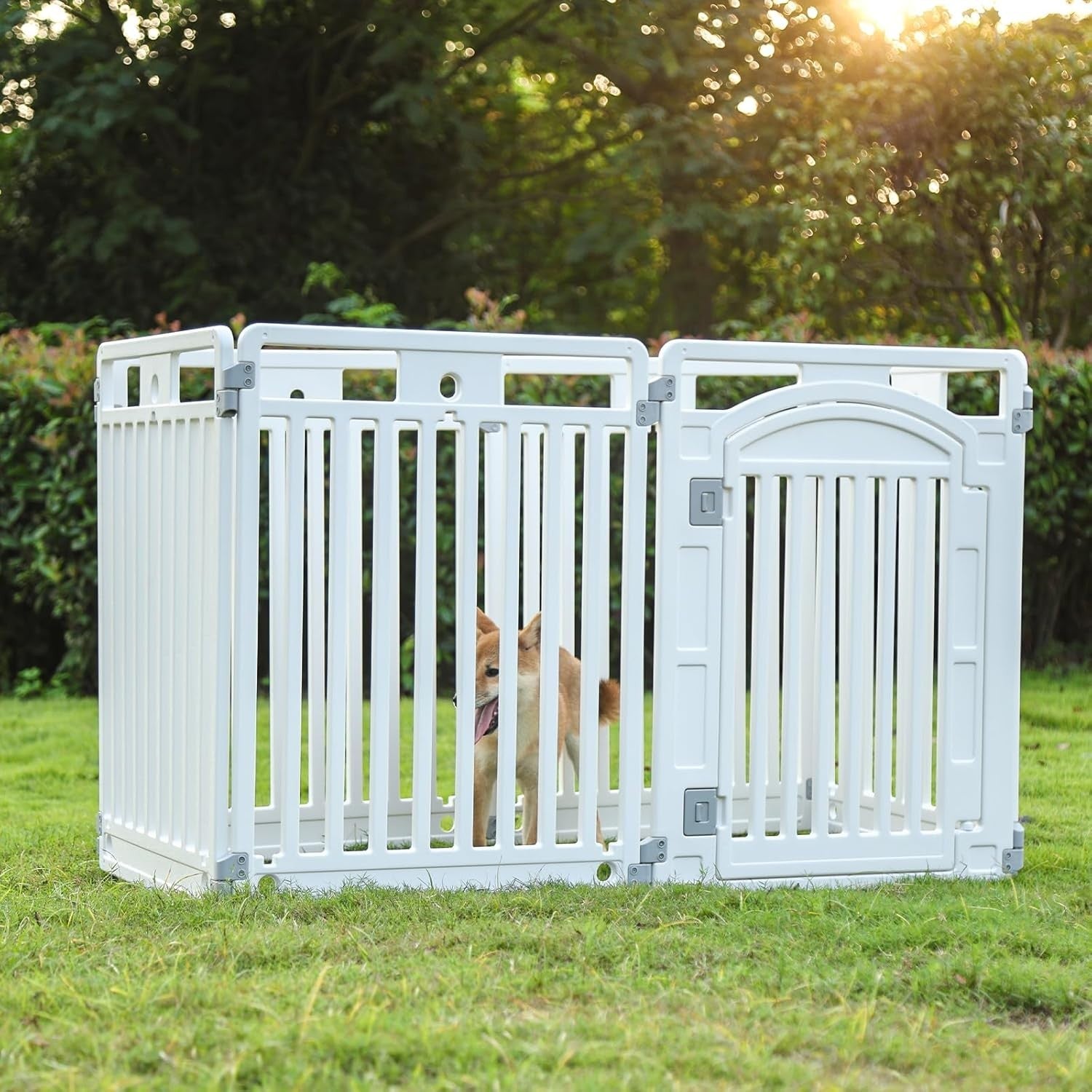 Foldable Puppy Playpen Indoor Dog Enclosure with Door 130x65x80cm
