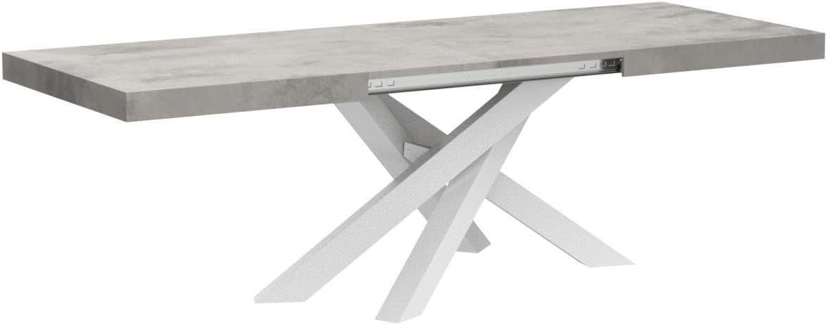 Extendable Walnut Dining Table 160–240cm w/Concerte Grey  Cross Legs Modern