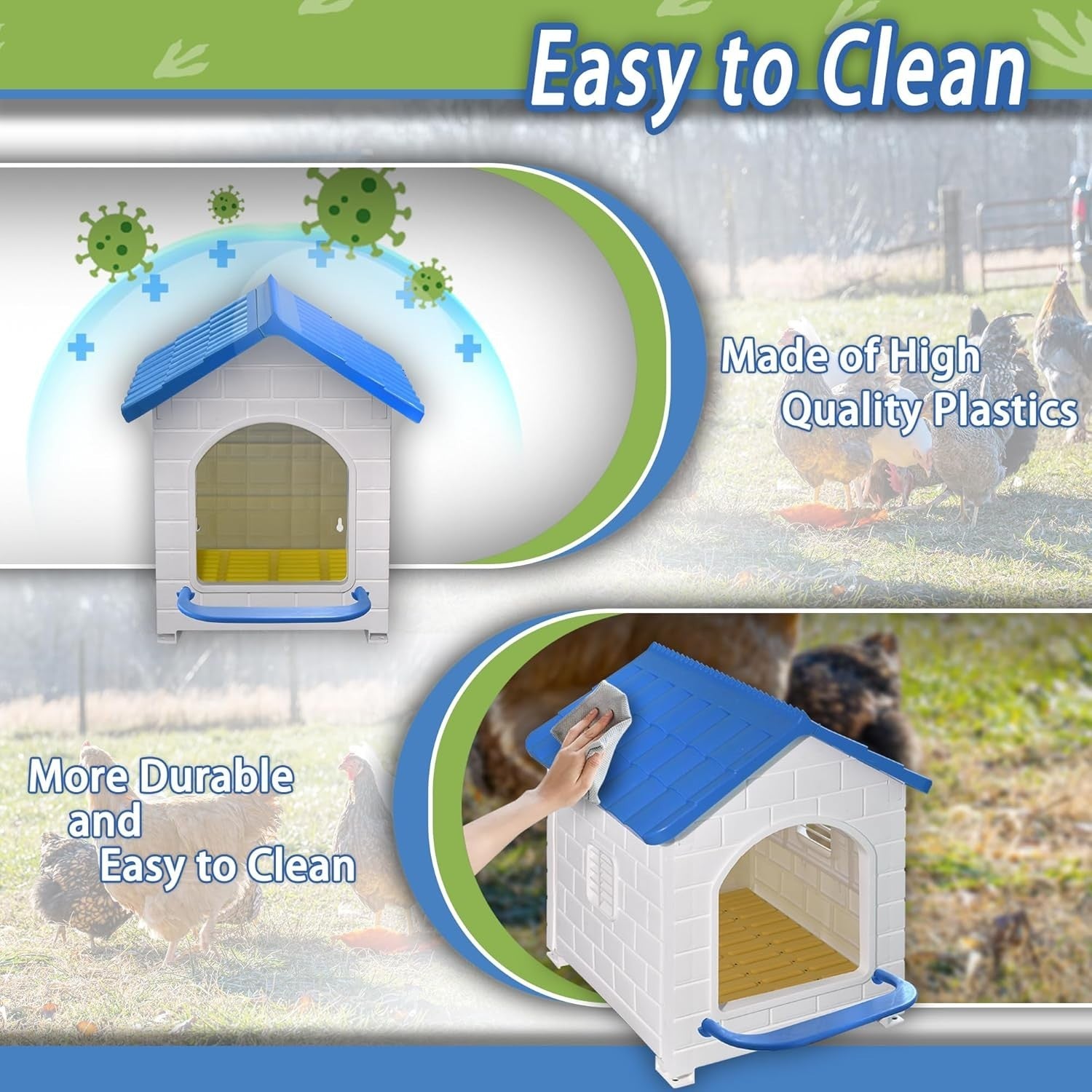 Large Plastic Chicken Nesting Box 1 Pack Easy Clean Wall Mounted