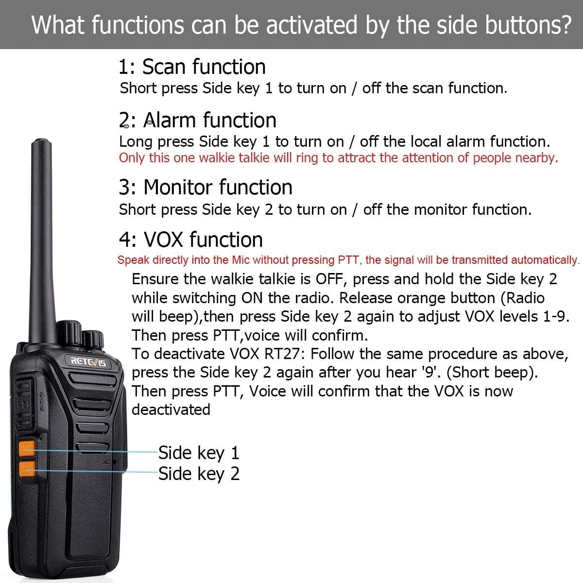 PMR446 Walkie Talkies 10 Pack Rechargeable VOX w Earpiece 16CH