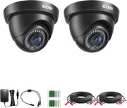 1080P CCTV Dome Cameras 2 Pack HD Security Cameras 80ft Night Vision