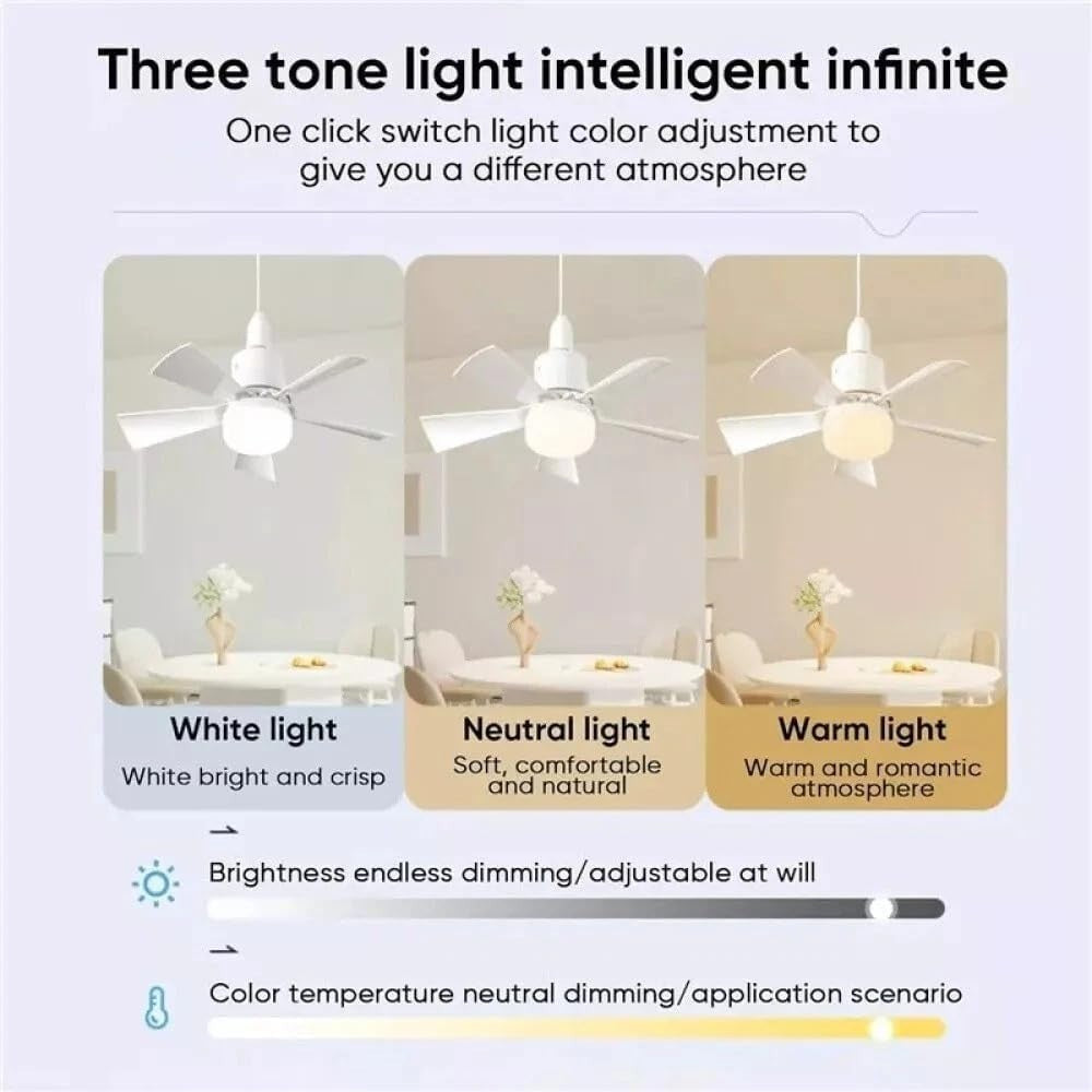 420mm Ceiling Fan with Light, 3 Speeds, 30W Dimmable LED, Remote, Timer