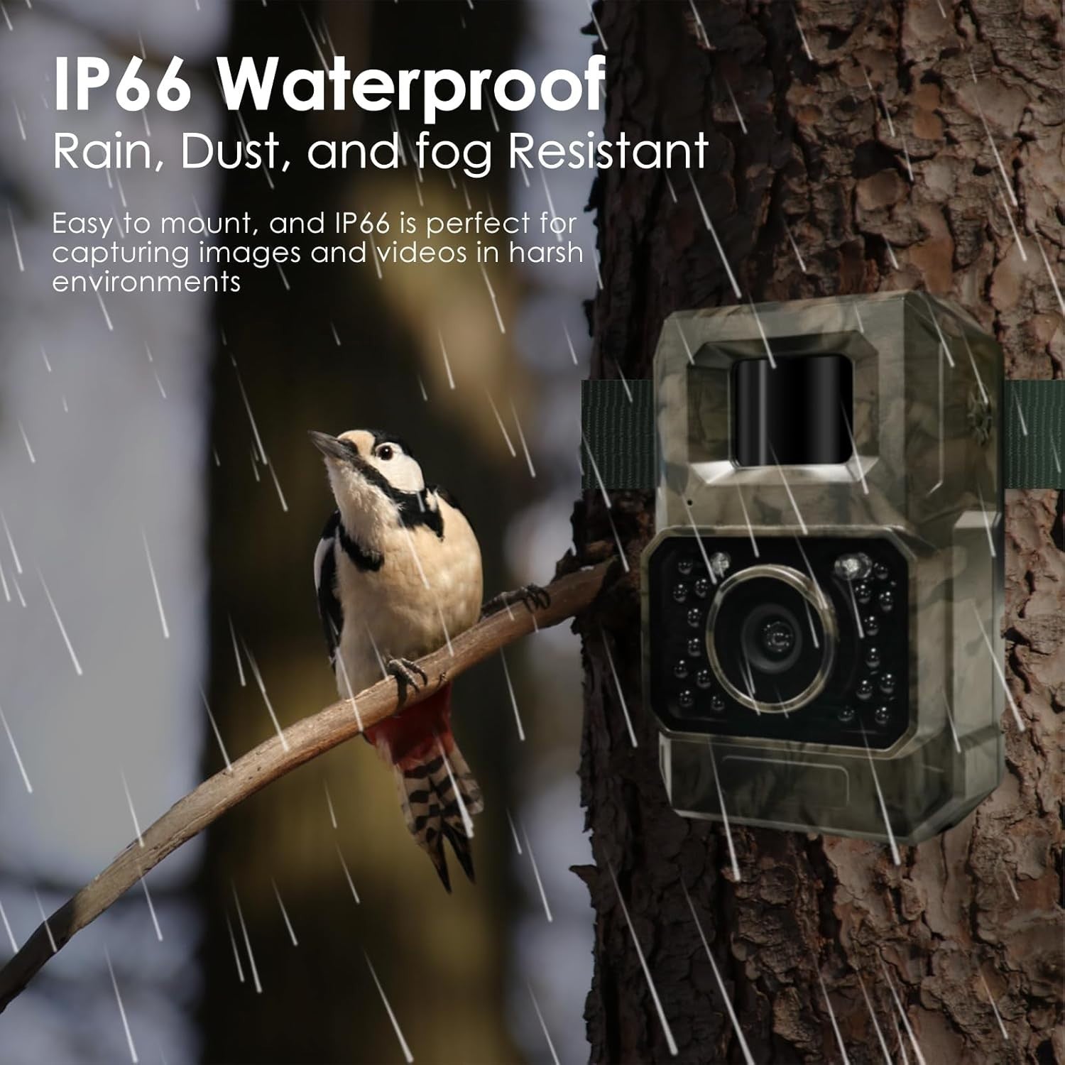 4K 64MP WiFi Trail Camera Night Vision Motion Activated Waterproof Cam