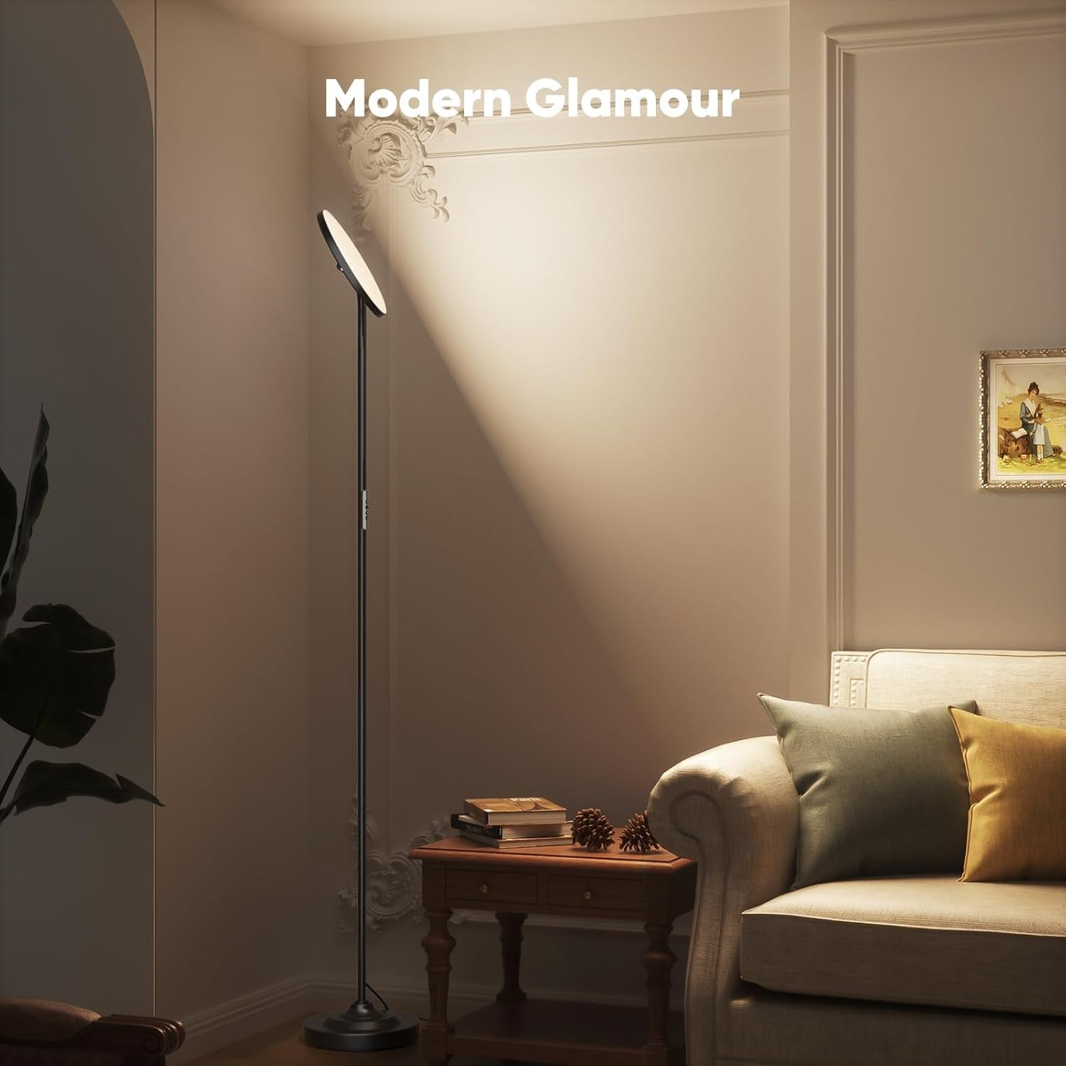 36W LED Floor Lamp Remote Dimmable 350° Rotating Reading Standing Light
