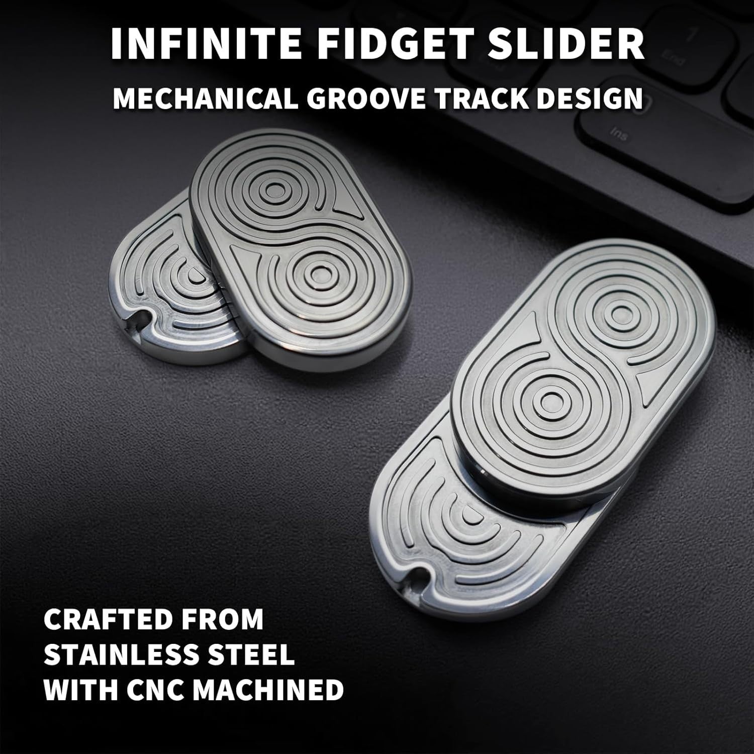 Stainless Steel Fidget Slider Ratchet Clicker EDC Stress Relief Toy