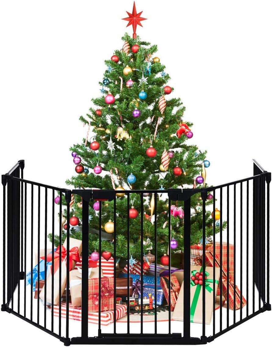 Metal Baby Safety Playpen Black Auto Close Gate Fireplace Pet Fence