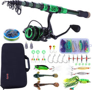 Portable Fishing Rod & Reel Combo 1.8M Carbon Fiber Complete Kit