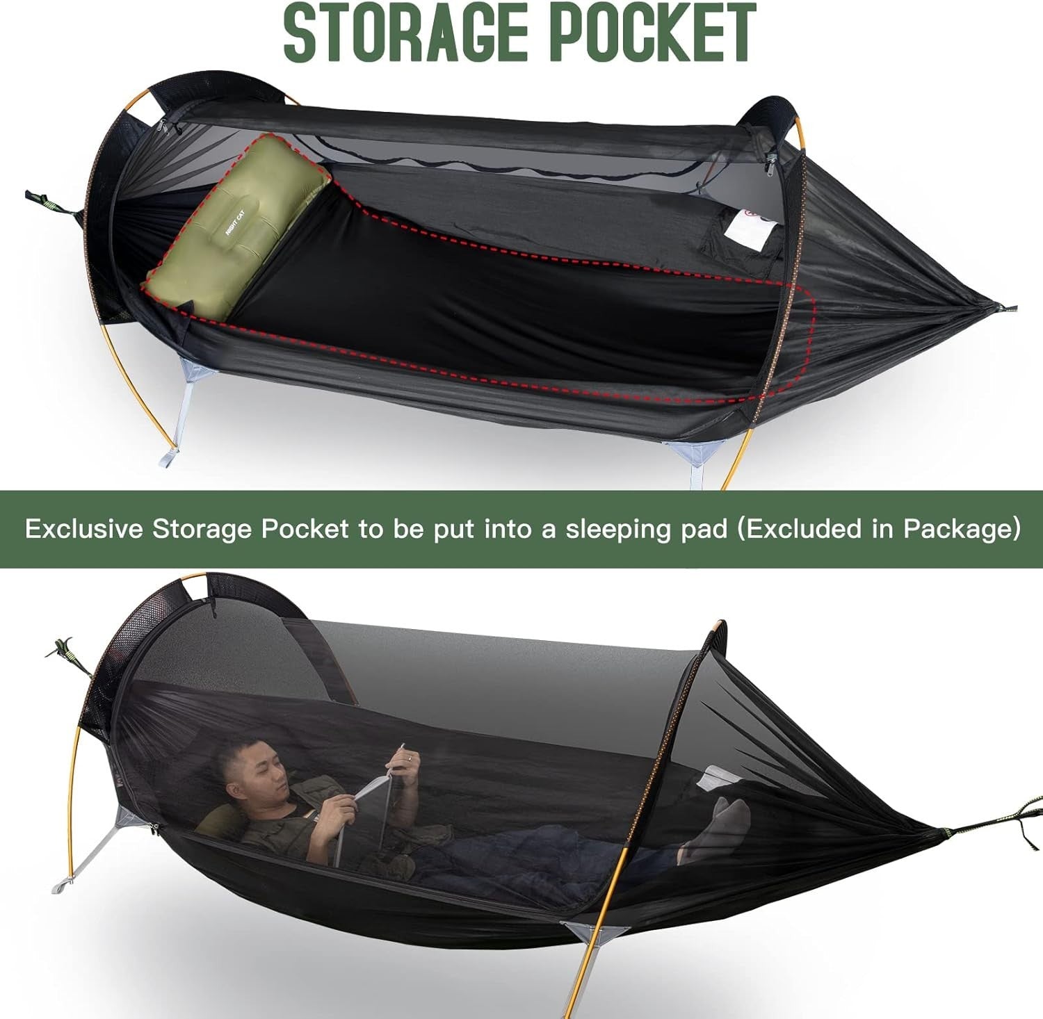 Outdoor Camping Hammock with Mosquito Net | 290x140cm | 300kg Capacity Kit