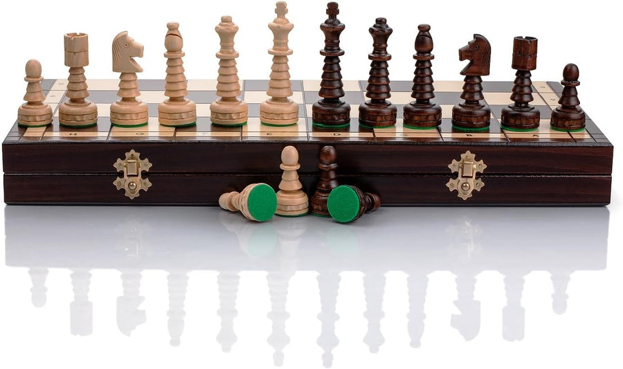 48cm Large Wooden Chess Set – Handcrafted Folding Board & Elegant Pieces