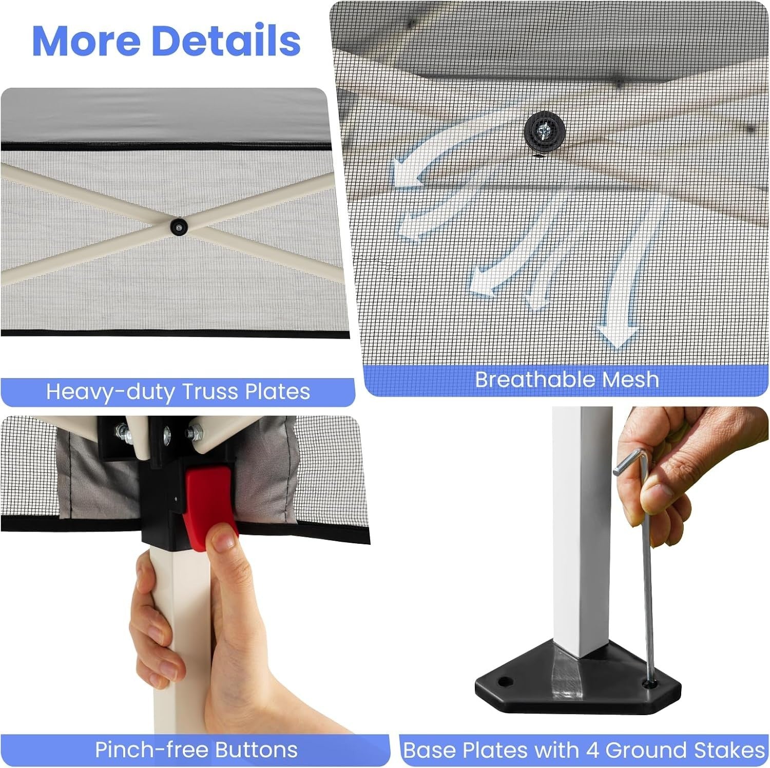 2.1x2.1M Grey Pop-Up Gazebo Canopy Adjustable Height Outdoor Party Tent