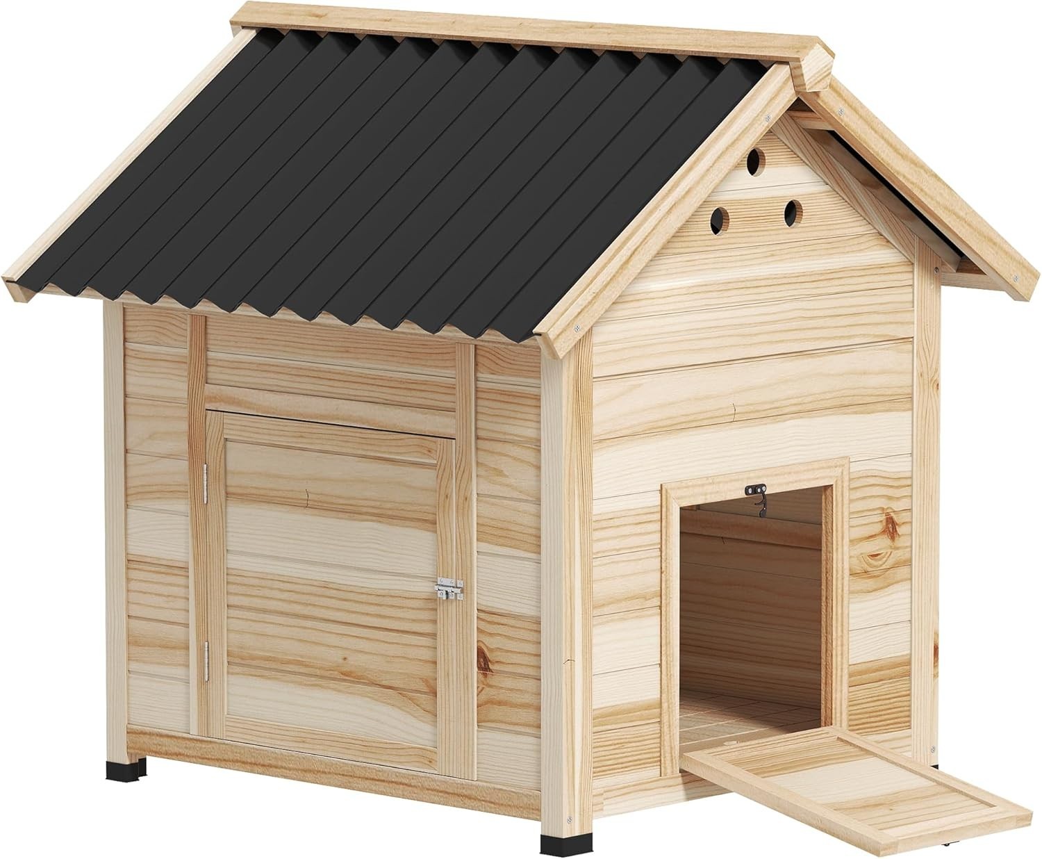 Wooden Duck House Outdoor Poultry Coop 78x90x92cm Roof