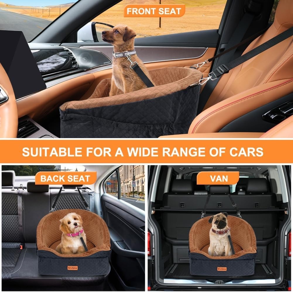 Dog Booster Car Seat Memory Foam Washable Travel Bed Small Dogs