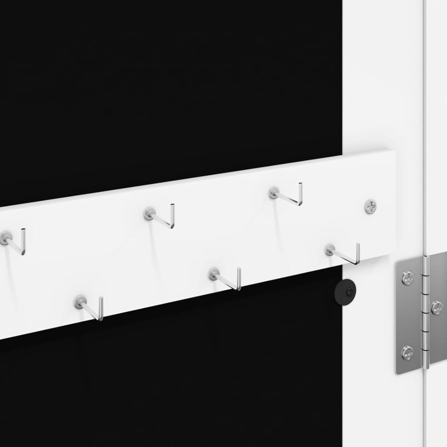 White Wall Mounted Mirror Jewelry Cabinet Lockable Slim Organizer Storage
