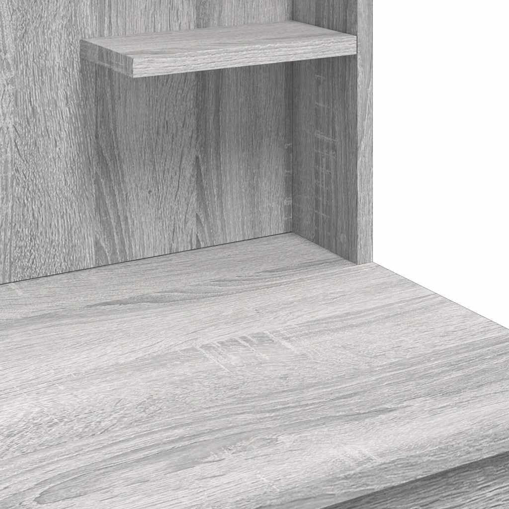 Grey Sonoma Dressing Table Vanity Set w/ LED Light Mirror & Storage Drawers