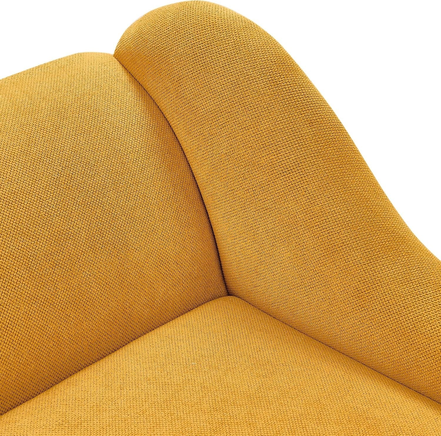 Mustard Yellow Chaise Lounge Sofa | Vintage Style, Water-Resistant, Compact