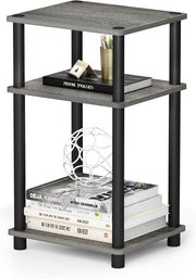 3 Tier End Side Table Small Nightstand – Slim Storage Unit 57.9cm High