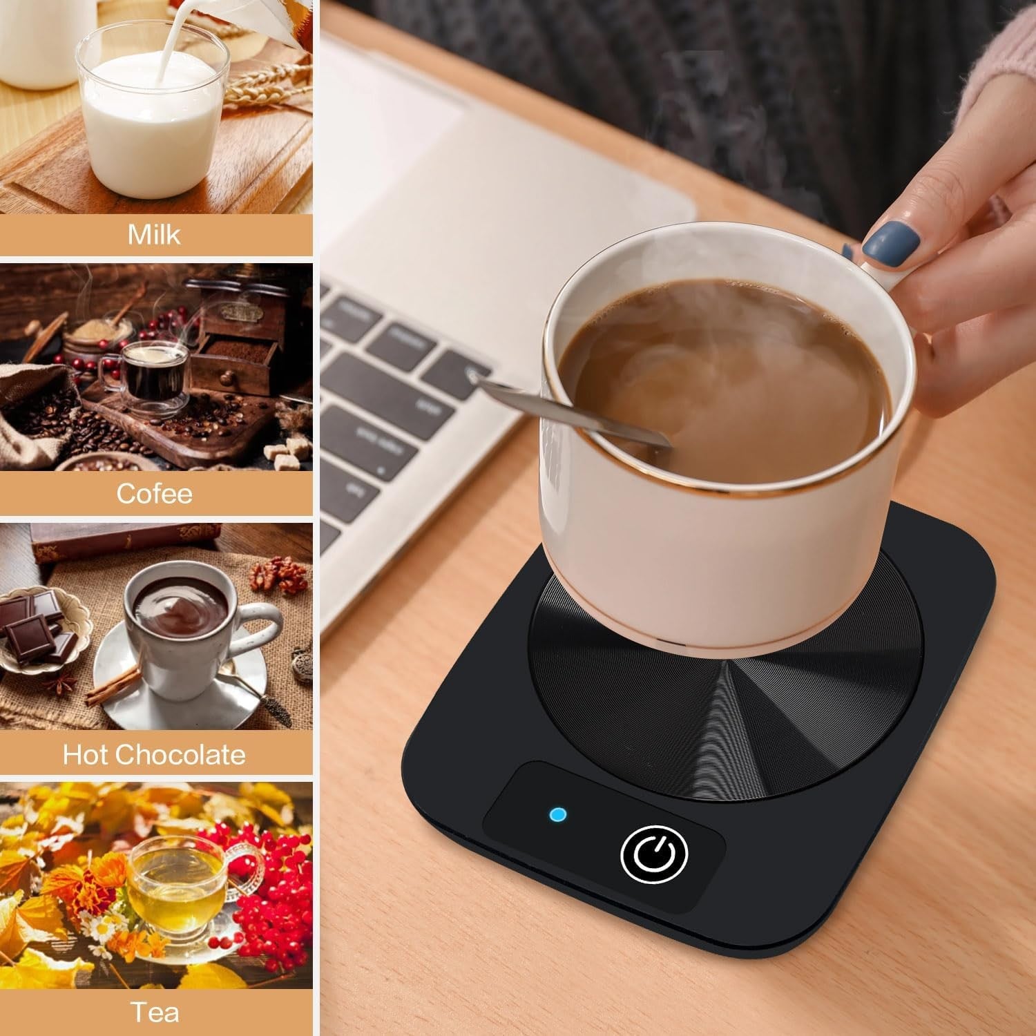 Smart Coffee Mug Warmer Electric Cup Heater Desk Aluminium