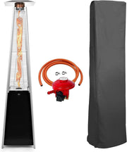 Outdoor Pyramid Gas Patio Heater 13kW Quartz Flame Tube Cover & Wheels