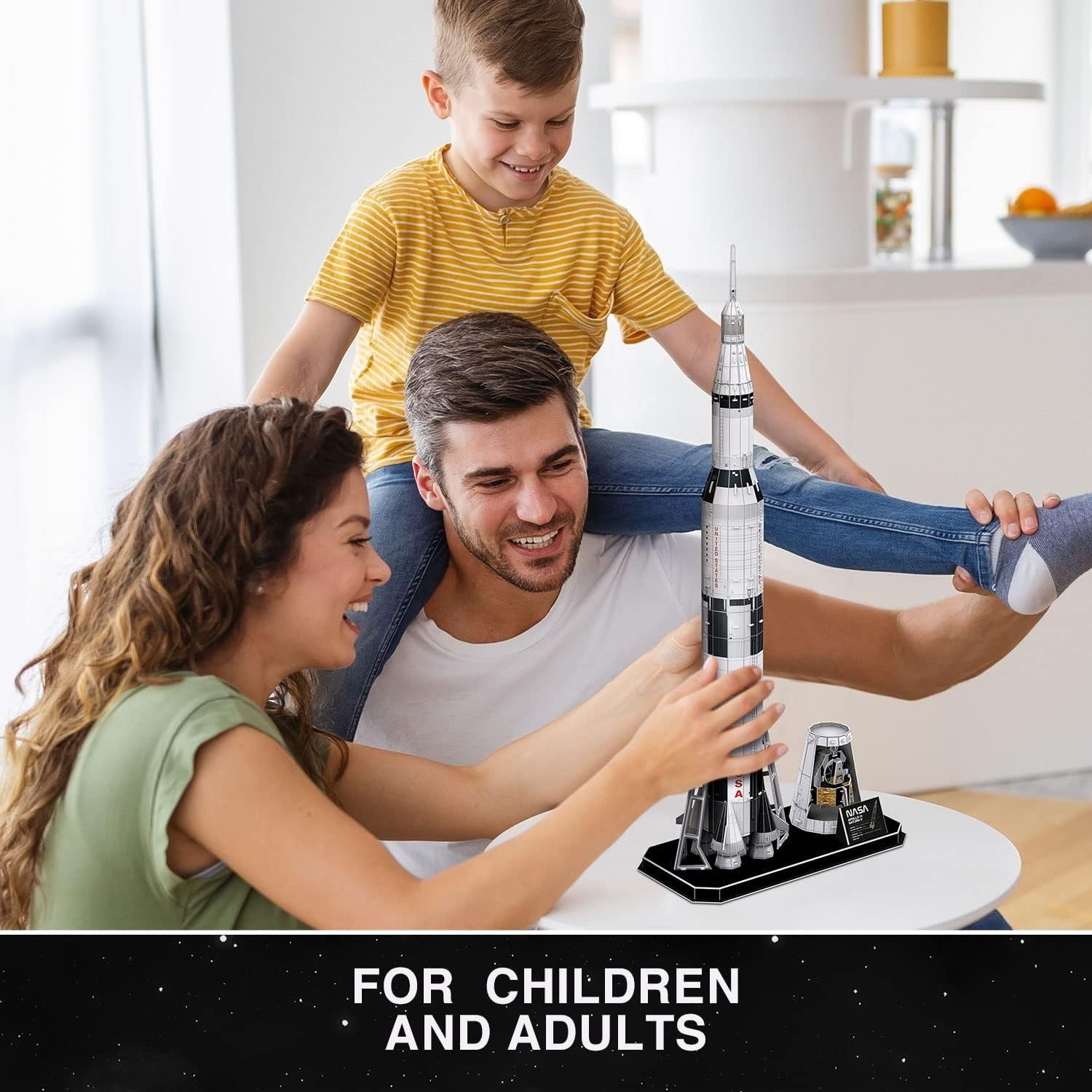 3D Rocket Model Puzzle for Kids & Adults - 136 Pieces, Educational DIY Kit