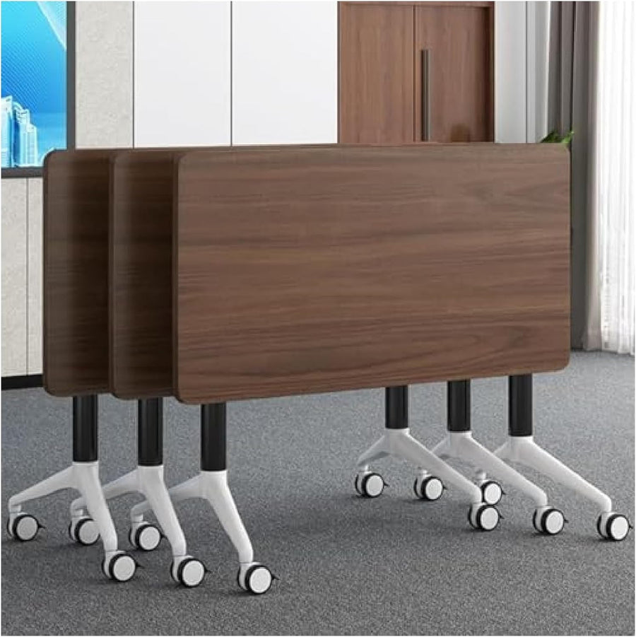 120cm Folding Conference Table 2-Pack – Flip-Top Mobile Training Desks w/ Wheels