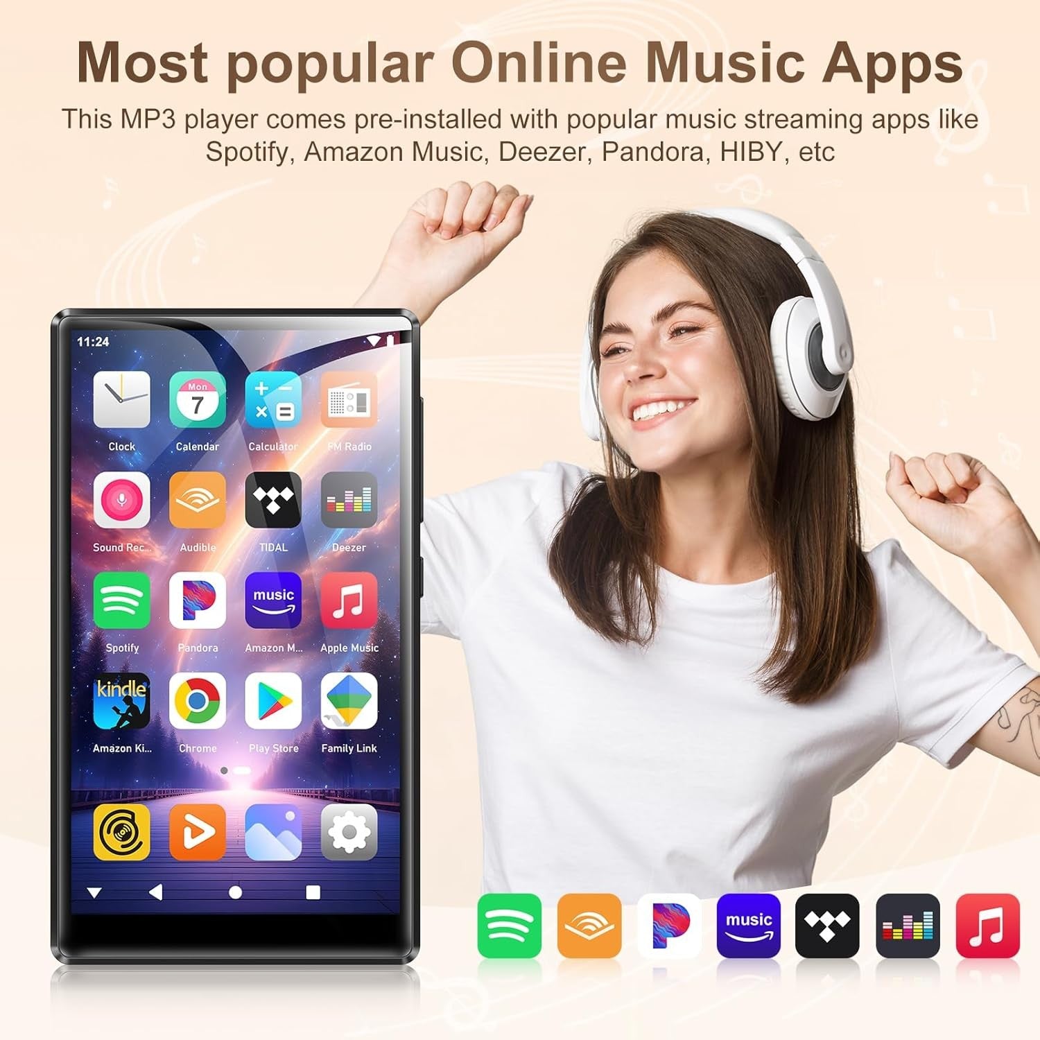 Wi‑Fi & Bluetooth 96GB 5″ HD Touch MP3 Player w/ Apps & Streaming