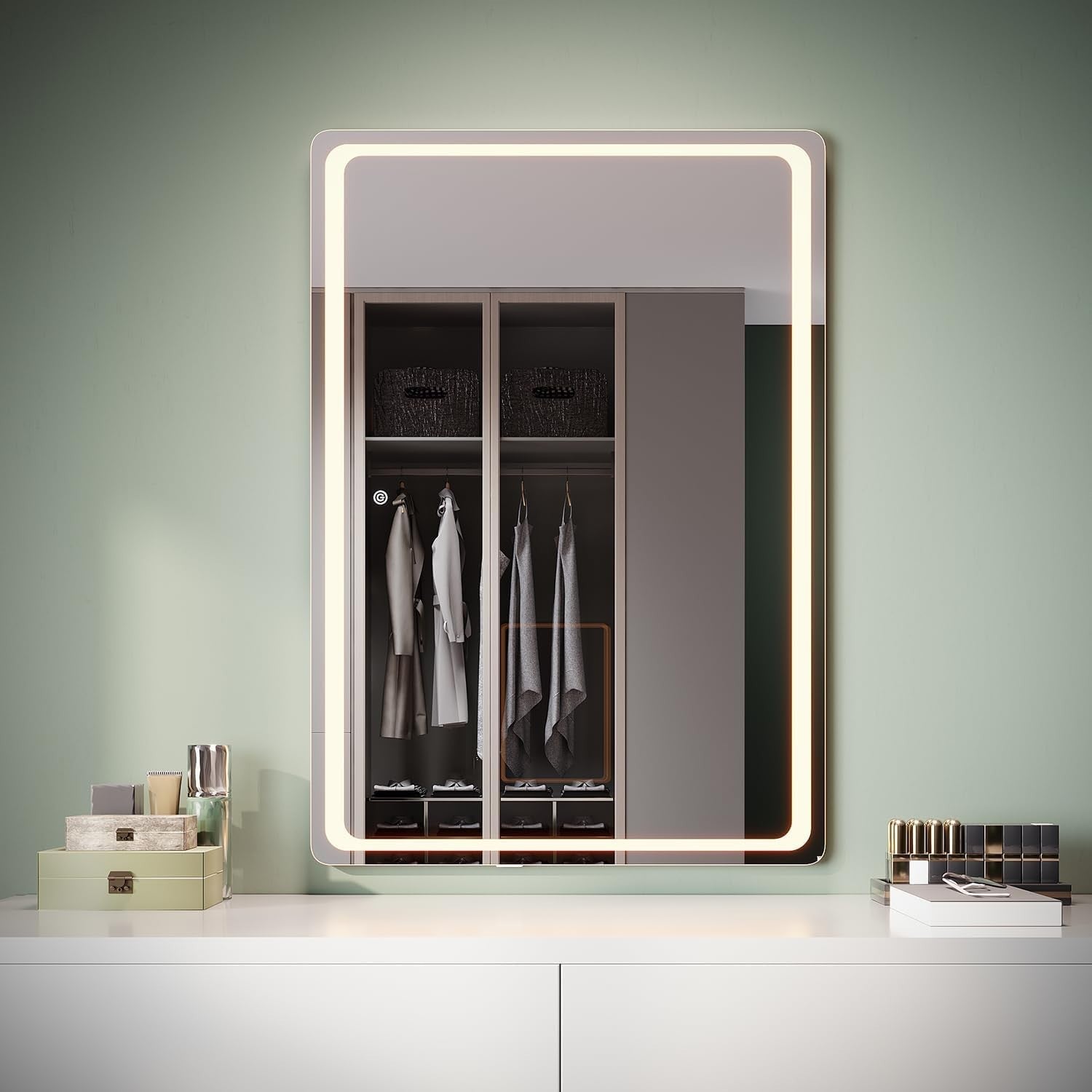 Lighted Vanity Mirror 100x70cm | 3 Color Dimmable LED | Touch Control