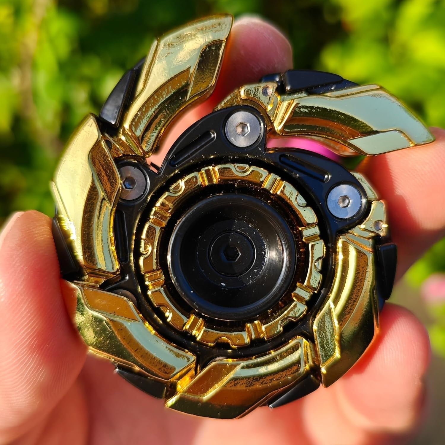 Gold Black Metal Fidget Spinning Top Magnetic EDC Stress Relief