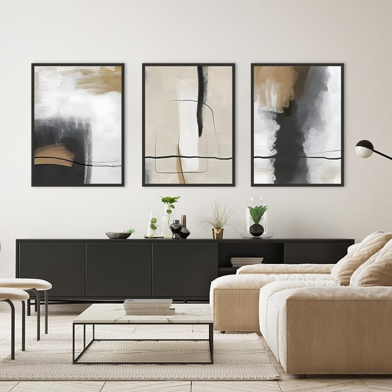 Geometric Abstract Poster Set 3pcs 60x90cm Plant Wall Art Decor
