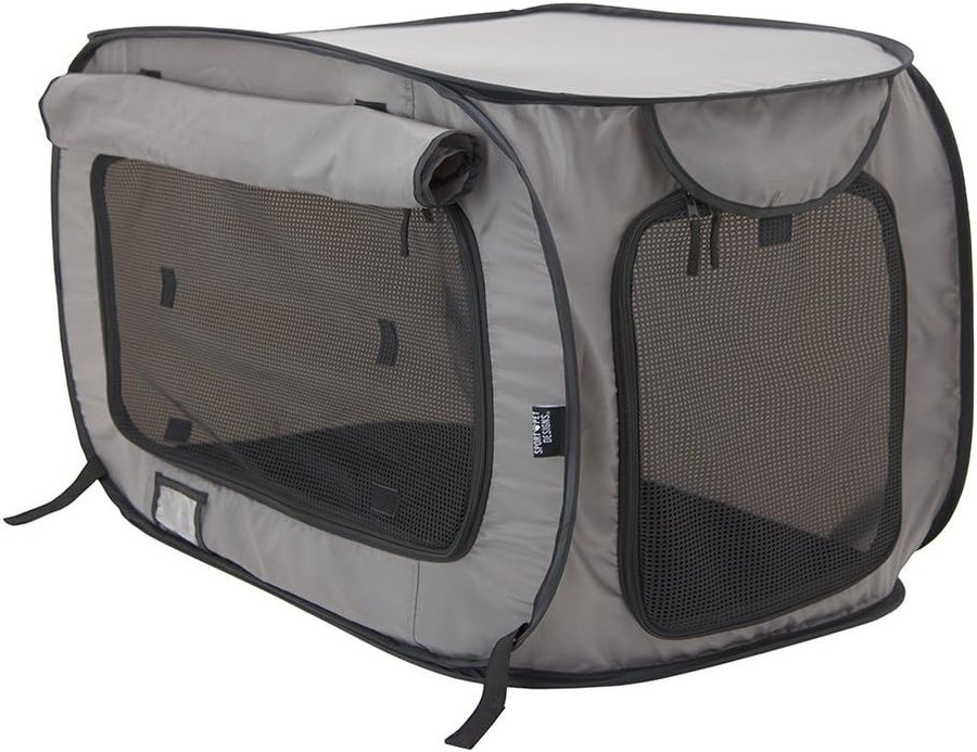 Foldable Cat Carrier Crate with Waterproof Bed | Soft Travel Kennel, 80cm