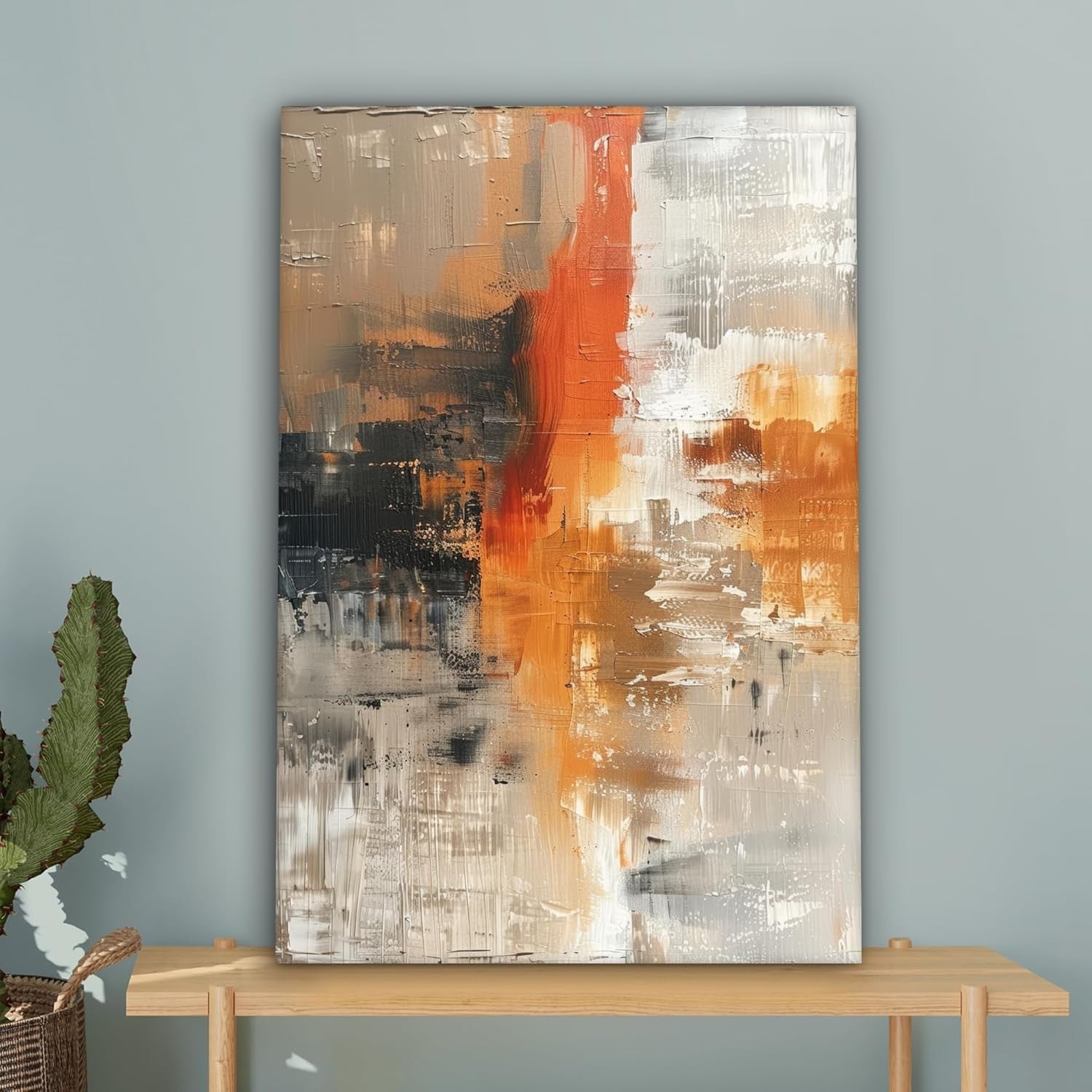 Abstract Canvas Wall Art 40x60cm Gold Grey Modern Living Room Decor