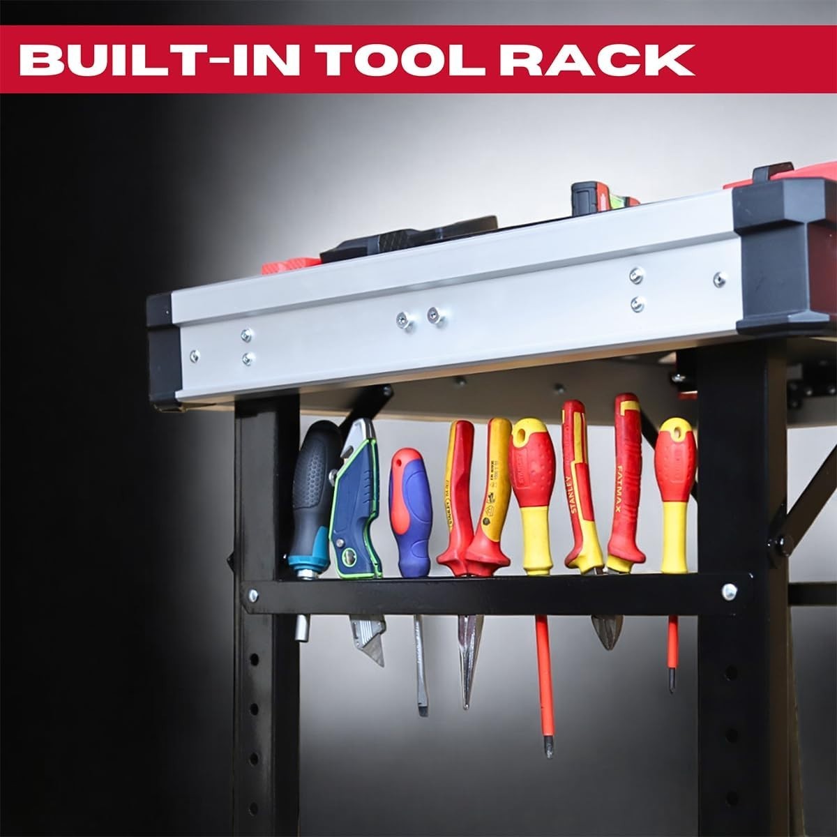 Folding Heavy Duty Workbench 450kg Adjustable Table Clamps Storage Portable
