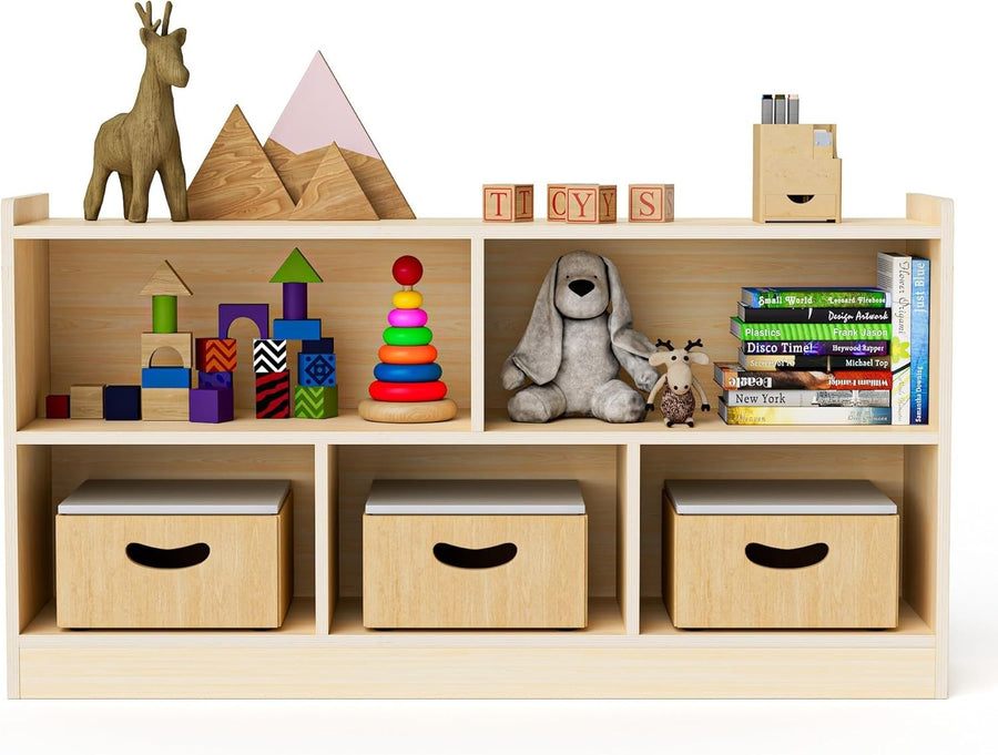 Montessori Birch 5 Tier Wooden Storage Shelf Cabinet Nursery Classroom
